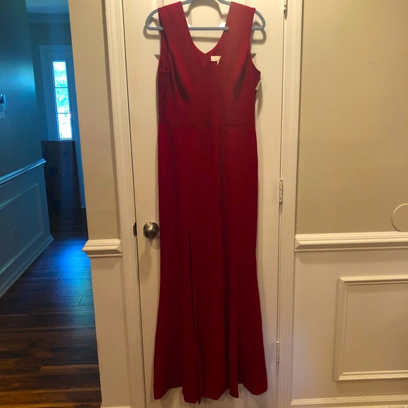 DRESS THE POPULATION Sandra Garnet Red Trumpet Gown party dress NEW - Picture 3 of 12